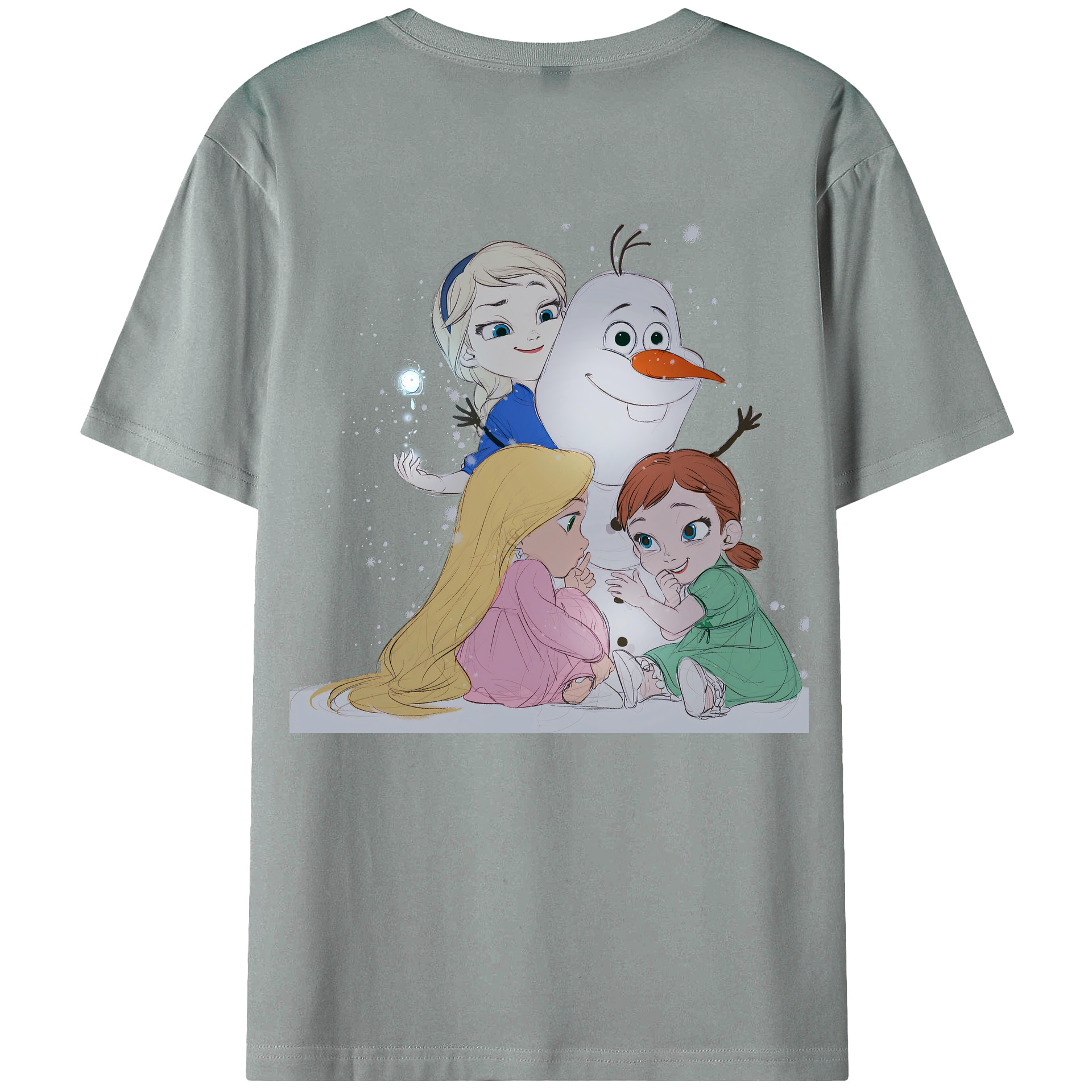 （画像用） アナと雪の女王 アンナ エルサ Frozen Anna Elsa 綿100％ メンズ半袖Tシャツ（バックプリント） 通気性